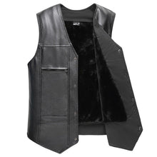 Load image into Gallery viewer, Men's PU Leather Fleece Vest; Large Sizes