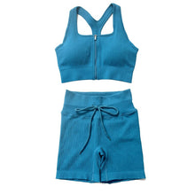 Load image into Gallery viewer, Seamless Workout Yoga Set SportHigh Waist Leggings Crop Top Athletic Outfits For Women Sportswear Sports Bra Running Shorts Sets