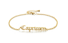 Load image into Gallery viewer, New product retro twelve constellation anklet real gold plating clavicle chain stainless steel anklet female