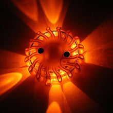 Load image into Gallery viewer, 16 LED Yellow Road Flares Flashlight Magnet Flashing Safety Warning 9 Modes Roadside Emergency Signal Beacon