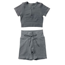 Load image into Gallery viewer, Seamless Workout Yoga Set SportHigh Waist Leggings Crop Top Athletic Outfits For Women Sportswear Sports Bra Running Shorts Sets