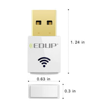 Load image into Gallery viewer, EDUP mini 5ghz adapter 600mbps 802.11ac wifi receiver Dual Band USB Ethernet Adapter Network Card for Computer PC