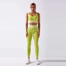Load image into Gallery viewer, 2PCS/Set Seamless Women Yoga Suit Serpentine Sportswear High Waist Leggings Sexy Sports Bra Gym Fitness Clothing Sets