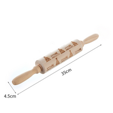 Load image into Gallery viewer, Christmas Engraved Roller Reindeer Snowflake Embossing Rolling Pin Cookies Noodle Biscuit Fondant Cake Dough walek do ciasta FB