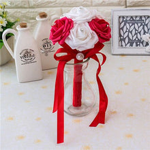 Load image into Gallery viewer, New Arrival 20 Colors Flower Wedding Bouquet with Ribbon Handmade Artificial Crystals Handle Bridal Bouquet Buque de Noiva