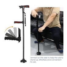 Load image into Gallery viewer, Collapsible Telescopic Cane Folding Crutch LED Lightweight Safety Walking Stick Gifts for The Elder