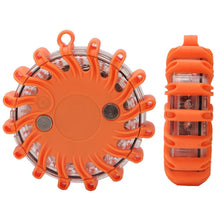 Load image into Gallery viewer, 16 LED Yellow Road Flares Flashlight Magnet Flashing Safety Warning 9 Modes Roadside Emergency Signal Beacon