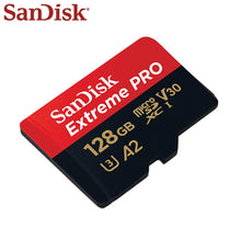 Load image into Gallery viewer, Original Sandisk Extreme Pro Micro SD Card up to 170MB/s A2 V30 U3 64GB 128GB Sandisk TF Card Memory Card With SD Adapter