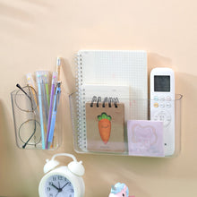 Load image into Gallery viewer, Punch-Free Wall Rack Dormitory Bedside Mobile Phone Storage Box Dormitory Transparent Storage Rack Wall-Mounted Storage Box