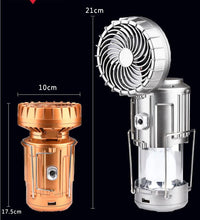 Load image into Gallery viewer, Portable Outdoor LED Camping Lantern With Fan Solar Charge Rechargeable Light Hanging Tent Lamp Fish Flashlight