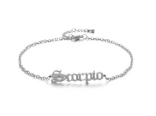 Load image into Gallery viewer, New product retro twelve constellation anklet real gold plating clavicle chain stainless steel anklet female