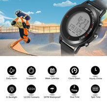 Load image into Gallery viewer, S1134 Men Watches Fashion LED Electronic Silver digital Watch Tungsten Steel Clock Waterproof Outdoor Men Wristwatch