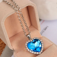 Load image into Gallery viewer, Crystal Pendant Heart Necklace Classic Titanic Ocean Crystal Heart Pendant Necklace Rhinestone Lovers Gift