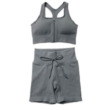 Load image into Gallery viewer, Seamless Workout Yoga Set SportHigh Waist Leggings Crop Top Athletic Outfits For Women Sportswear Sports Bra Running Shorts Sets
