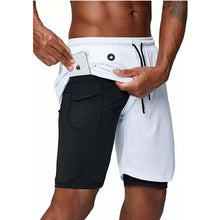Load image into Gallery viewer, Men's music shorts 2 in 1 running shorts security pockets shorts quick drying sports shorts built-in pockets hip zipper pockets