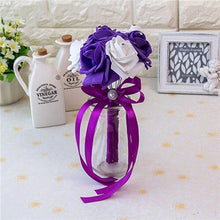 Load image into Gallery viewer, New Arrival 20 Colors Flower Wedding Bouquet with Ribbon Handmade Artificial Crystals Handle Bridal Bouquet Buque de Noiva