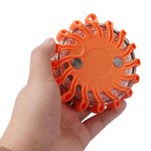 Load image into Gallery viewer, 16 LED Yellow Road Flares Flashlight Magnet Flashing Safety Warning 9 Modes Roadside Emergency Signal Beacon
