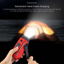Load image into Gallery viewer, Portable Solar Radio FM Hand Crank Self Powered Phone Charger 3 LED Flashlight AM/FM/WB Radio Waterproof Emergency Survival