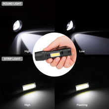Load image into Gallery viewer, COB LED Flashlight Super Bright Waterproof Handheld Flashlights Torch Pocket Work Light for Emergency Lighting