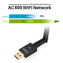 Load image into Gallery viewer, EDUP 5ghz USB Wireless Wifi Adapter 600mbps 802.11ac  ethernet adapter Network Card  receiver Windows Mac for PC EP-1607