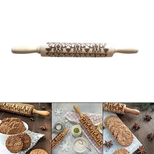 Load image into Gallery viewer, Christmas Engraved Roller Reindeer Snowflake Embossing Rolling Pin Cookies Noodle Biscuit Fondant Cake Dough walek do ciasta FB