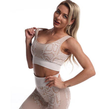 Load image into Gallery viewer, 2PCS/Set Seamless Women Yoga Suit Serpentine Sportswear High Waist Leggings Sexy Sports Bra Gym Fitness Clothing Sets