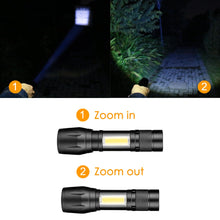 Load image into Gallery viewer, COB LED Flashlight Super Bright Waterproof Handheld Flashlights Torch Pocket Work Light for Emergency Lighting