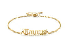 Load image into Gallery viewer, New product retro twelve constellation anklet real gold plating clavicle chain stainless steel anklet female