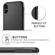 Load image into Gallery viewer, For iPhone 11 Pro Max XS X XR Case Slide Armor Wallet Card Slots Holder Cover For IPhone 7 8 6 6s Plus 5 5s TPU Shockproof Shell