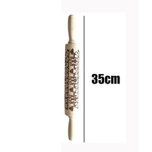 Load image into Gallery viewer, Christmas Engraved Roller Reindeer Snowflake Embossing Rolling Pin Cookies Noodle Biscuit Fondant Cake Dough walek do ciasta FB