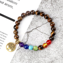Load image into Gallery viewer, Chakra Life Tree Healing Bracelets (some adjustable); Natural Stone; Reiki; Yoga; Meditation