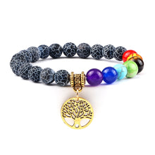 Load image into Gallery viewer, Chakra Life Tree Healing Bracelets (some adjustable); Natural Stone; Reiki; Yoga; Meditation