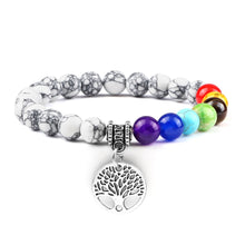 Load image into Gallery viewer, Chakra Life Tree Healing Bracelets (some adjustable); Natural Stone; Reiki; Yoga; Meditation