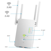 Load image into Gallery viewer, 5Ghz WiFi Repeater Dual Band 2.4G& 5G Wireless Wifi Extender 1200Mbps Wi-Fi Amplifier wireless Access Point