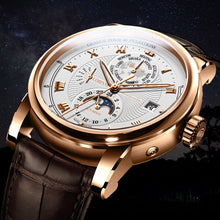 Load image into Gallery viewer, Switzerland LOBINNI Men's Luxury Watch: Moon Phase; Automatic Mechanical; Sapphire Leather Seagull Movement