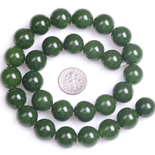 Load image into Gallery viewer, Natural Stone Green Taiwan Jades; Round Bead For Jewelry; Strand 15 inch DIY Bracelet/ Necklace