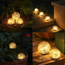 Load image into Gallery viewer, Solar Lamps; Cracked Glass; Round Ball Lights; Outdoor Waterproof LED