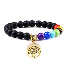 Load image into Gallery viewer, Chakra Life Tree Healing Bracelets (some adjustable); Natural Stone; Reiki; Yoga; Meditation