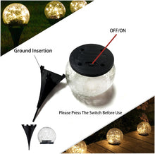Load image into Gallery viewer, Solar Lamps; Cracked Glass; Round Ball Lights; Outdoor Waterproof LED