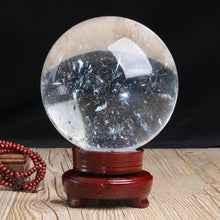 Load image into Gallery viewer, 70-80mm White Clear Smelting Crystal Quartz Ball Polished Healing Crystals Sphere Gemstone Lucky FengShui Home Decor