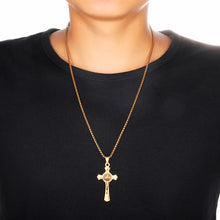 Load image into Gallery viewer, INRI Jesus Cross Necklaces Pendants Stainless Steel Exorcism St. Benedict Crucifix
