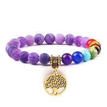 Load image into Gallery viewer, Chakra Life Tree Healing Bracelets (some adjustable); Natural Stone; Reiki; Yoga; Meditation