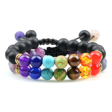 Load image into Gallery viewer, Natural Beaded Bracelet: 8mm Lava Stone; 7 Chakra