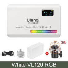 Load image into Gallery viewer, Ulanzi VL120 RGB LED Video Light; Full Color Rechargeable 3100mAh Dimmable 2500-9000K Lamp