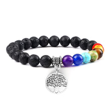 Load image into Gallery viewer, Chakra Life Tree Healing Bracelets (some adjustable); Natural Stone; Reiki; Yoga; Meditation