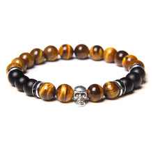 Load image into Gallery viewer, Skull Bracelets For Men Women Natural Stone; 8MM Beads Stretch Bangles