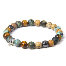 Load image into Gallery viewer, Skull Bracelets For Men Women Natural Stone; 8MM Beads Stretch Bangles