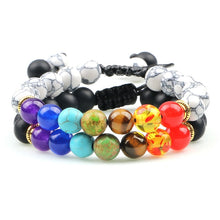 Load image into Gallery viewer, Natural Beaded Bracelet: 8mm Lava Stone; 7 Chakra