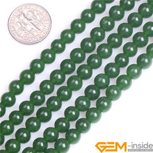 Load image into Gallery viewer, Natural Stone Green Taiwan Jades; Round Bead For Jewelry; Strand 15 inch DIY Bracelet/ Necklace