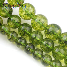 Load image into Gallery viewer, Green Peridot Stone Round Loose Spacer Beads; For Jewelry Making 15”Strand 6/8/10mm